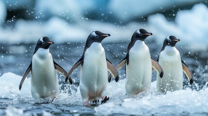 Obraz premium Penguins in polar regions