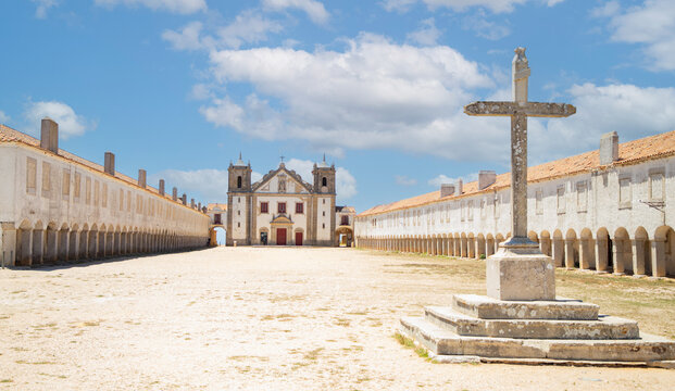 The sanctuary complex Santuario de Nossa Senhora do Cabo Espichel located to the west of Sesimbra, Portugal