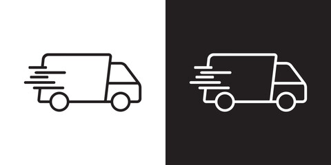 Fast shipping delivery truck. Truck icon, Fast Delivery Icon. Delivery Icon vector isolated on white background.