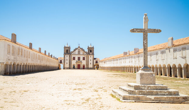 The sanctuary complex Santuario de Nossa Senhora do Cabo Espichel located to the west of Sesimbra, Portugal