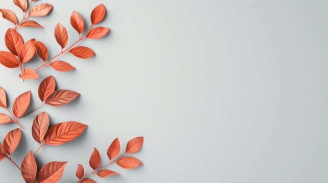 A simple yet elegant composition with a brown foliage border framing an empty space in the center, ideal for highlighting content or creating a serene background for various projects.