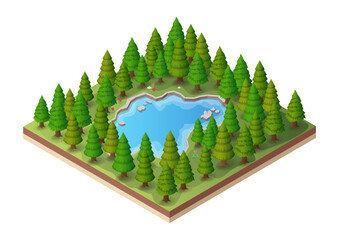 Isometric pine forest