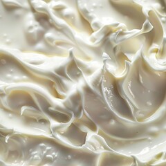 Obraz premium Macro Photography of White Yogurt Texture