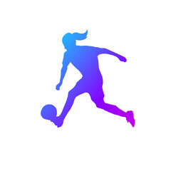 Football woman Vector illustration gradient