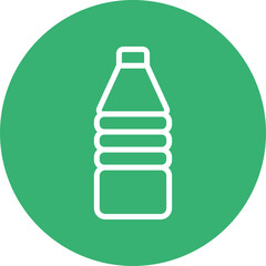 Plastic Bottle Vector Line White Circles Multicolors