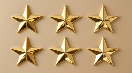 Obraz premium five golden stars for product rating on background