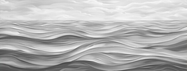 Abstract landscape with layered pastel waves blending shades of blue beige and cream evoking a sense of tranquility and fluidity in a dreamy composition