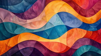 Abstract fractal patterns flat design side view theme mathematics watercolor Triadic Color Scheme
