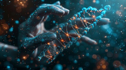 Scientist Analyzing DNA Structure in Laboratory Generative AI
