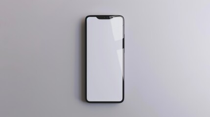 Smartphone with a blank screen showcased on a plain white background, perfect for mockups and display.
