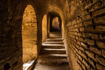 Archway at Hassan II mosque - Casablanca. Beautiful simple AI generated image in 4K, unique.