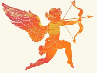 Cupid Silhouette for Valentine's Day Design Generative AI