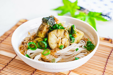 焼き茄子風ぶっかけ素麺