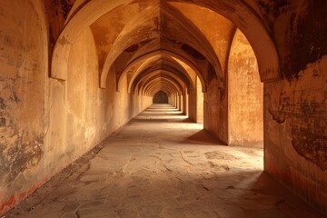 Archway at Hassan II mosque - Casablanca. Beautiful simple AI generated image in 4K, unique.