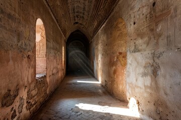Obraz premium Inside the rock-hewn churches of Lalibela, Ethiopia. Beautiful simple AI generated image in 4K, unique.