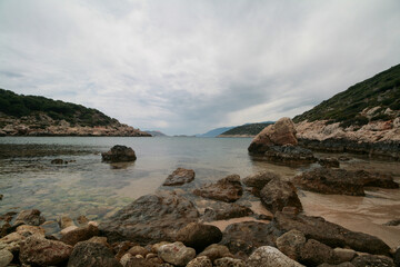 Obraz premium View of the Mediterranean Sea from the Lycian Trail, Turkey.