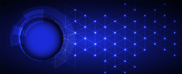 Neural network concept. Connected cells with links. High technology process. Abstract futuristic background. Vector art.