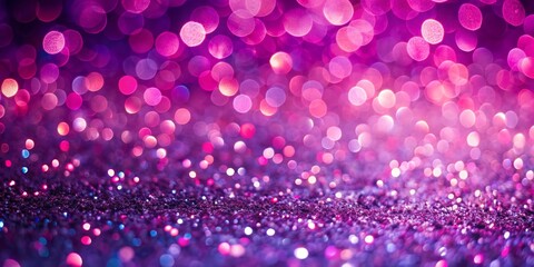 Purple Glitter Bokeh Background, Blurred Lights, Abstract, Texture, Sparkle