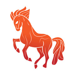 Colorful horse Illustration vector Isolated on a white background
