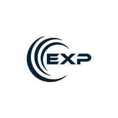 EXP logo. E X P design. White EXP letter. EXP, E X P letter logo design. E X P letter logo design in GOLD, GOLDEN LOGO, THREE, style. letter logo set in one artboard. E X P letter logo vector design.