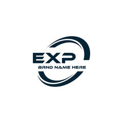 EXP logo. E X P design. White EXP letter. EXP, E X P letter logo design. E X P letter logo design in GOLD, GOLDEN LOGO, THREE, style. letter logo set in one artboard. E X P letter logo vector design.