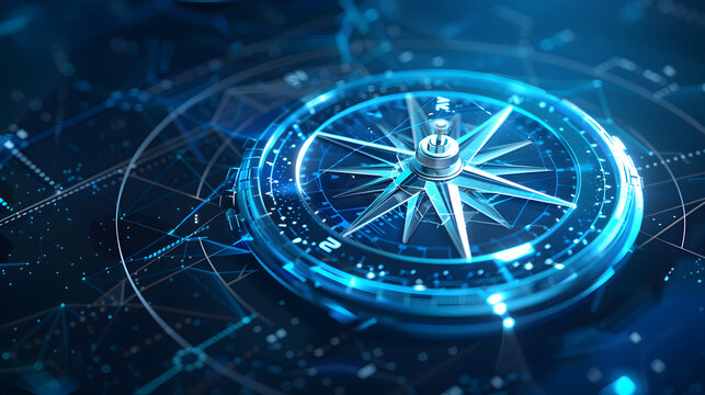 Navigation numérique Compasse Blue Infinity Directions naviguer moderne