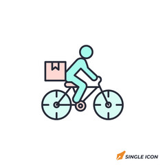 Bicycle Courier icon vector illustration. Bicycle Courier symbol isolated on white background.