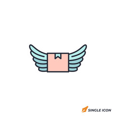 package delivery icon vector illustration. package delivery symbol isolated on white background.