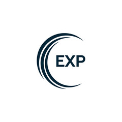 EXP logo. E X P design. White EXP letter. EXP, E X P letter logo design. E X P letter logo design in GOLD, GOLDEN LOGO, THREE, style. letter logo set in one artboard. E X P letter logo vector design.