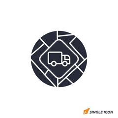 delivery route icon vector illustration. delivery route symbol isolated on white background.