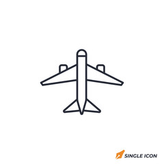 Airplane icon vector illustration. Airplane symbol isolated on white background.