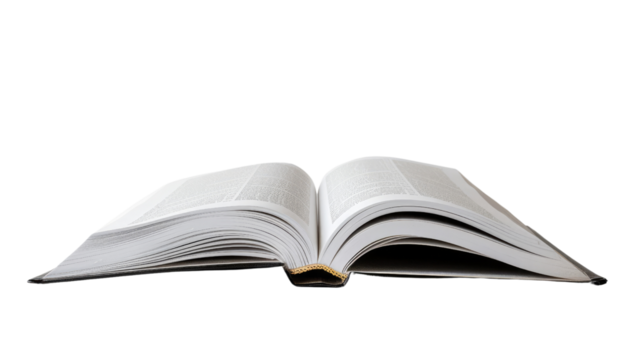 Open book on a transparent background