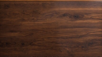 Rustic Walnut Wood Texture, A close-up photo of a rich, dark walnut wooden surface, showcasing the natural beauty of its intricate grain pattern and texture.