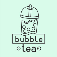 Delicious bubble tea line design