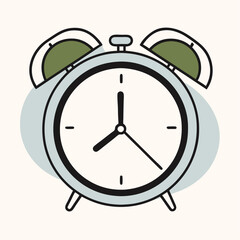 a simple flat classic alarm clock icon isolated on a white background (16)