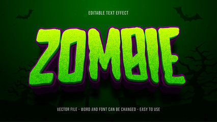 Editable zombie text effect, halloween text style