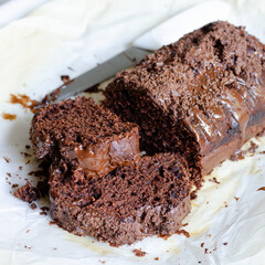 SLICE DOUBLE  CHOCOLATE POUND CAKE