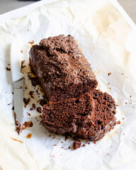 SLICE DOUBLE  CHOCOLATE POUND CAKE