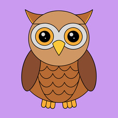Cartoon owl vector art illustration