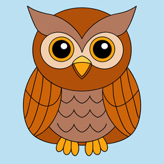 Cartoon owl vector art illustration