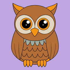 Cartoon owl vector art illustration