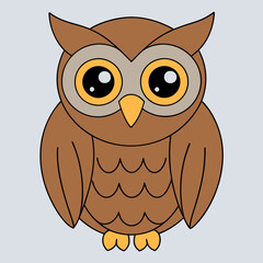 Cartoon owl vector art illustration