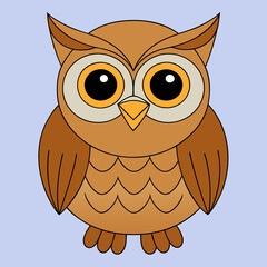 Cartoon owl vector art illustration