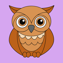 Cartoon owl vector art illustration