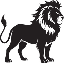 a male lion silhouette vector art illustration