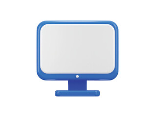 Monitor display icon 3d rendering vector illustration