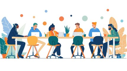 A group of people are working together on a project.