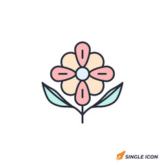 Flower icon vector illustration. Flower symbol isolated on white background.