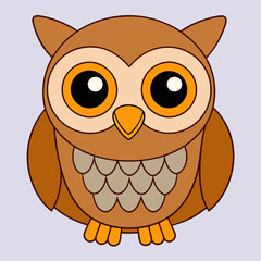 Cartoon owl icon vector art illustration