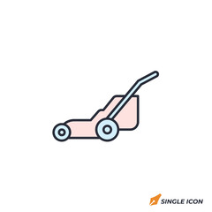 Lawn Mower icon vector illustration. Lawn Mower symbol isolated on white background